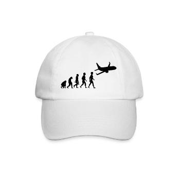 flugzeug flieger fliegen evolution piloten cockpit - Baseballkappe - Weiß/Weiß - Vorne