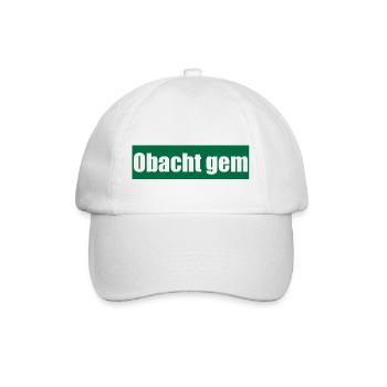 Obacht gem - Baseballkappe - Weiß/Weiß - Vorne