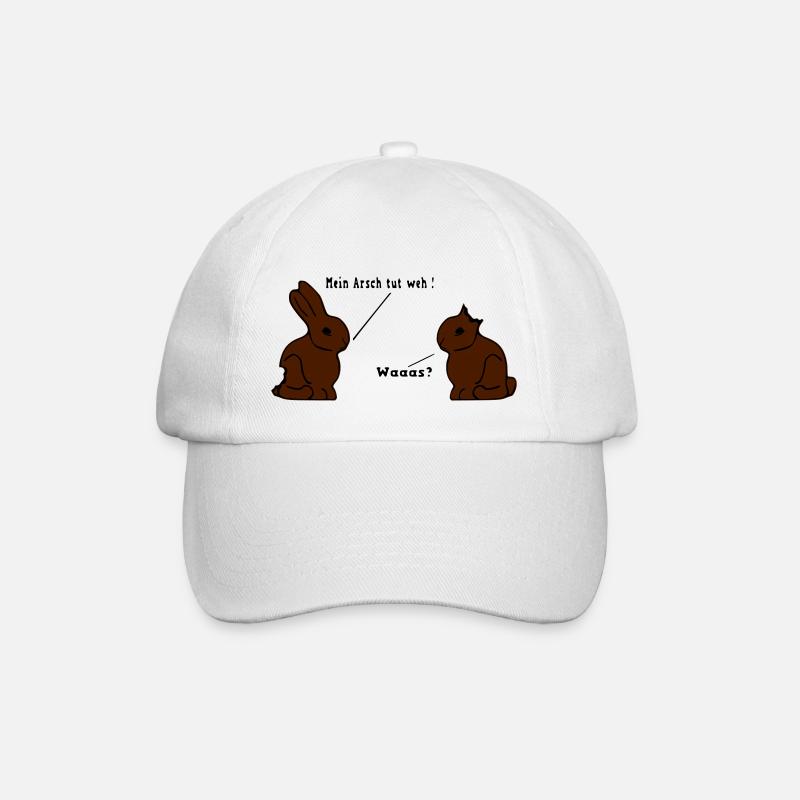 chocolate bunnies - Baseball Cap - white/white