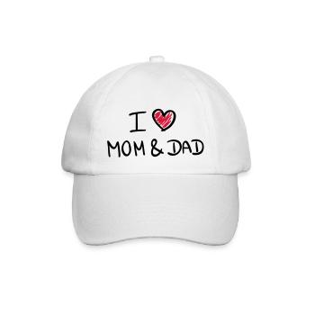 i love mom & dad - Baseballkappe - Weiß/Weiß - Vorne