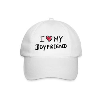 i love my boyfriend - design - Baseballkappe - Weiß/Weiß - Vorne