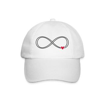 Infinity heart sign symbol gift love - Baseball Cap - white/white - Front