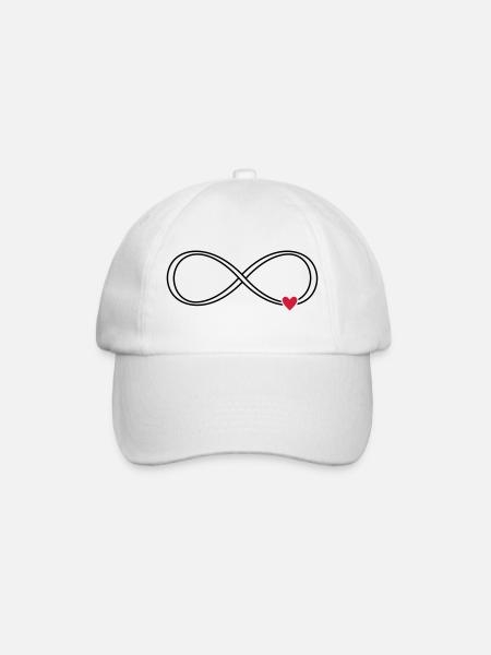 Signe infini coeur signe symbole cadeau amour - Casquette classique - blanc/blanc