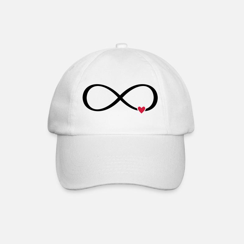 Signe infini coeur cadeau d'amour - Casquette classique - blanc/blanc