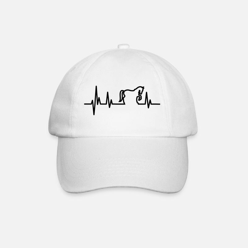 Horse equestrian gift horse design black - Baseball Cap - white/white