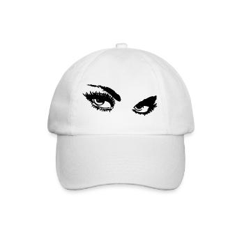 Regard femme / Yeux / sourcils / Fille - Casquette classique - blanc/blanc - Devant