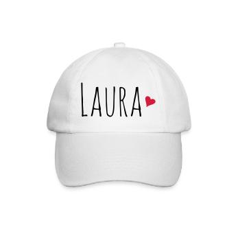 Laura | Cadeau mère petite amie fille - Casquette classique - blanc/blanc - Devant