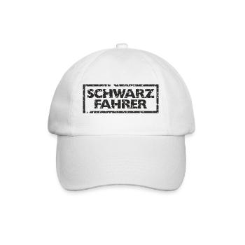 Schwarzfahrer (Vintage Schwarz) - Baseballkappe - Weiß/Weiß - Vorne
