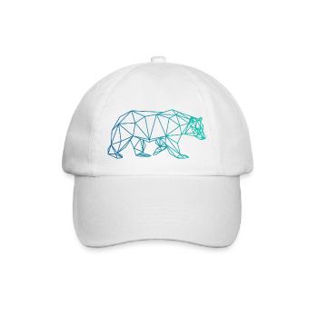 Bear brown bear Abstract polygon geometric gift - Baseball Cap - white/white - Front
