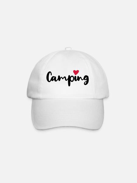 Camping Camper Herz Sommer Urlaub Wohnmobil Fan - Baseballkappe - Weiß/Weiß