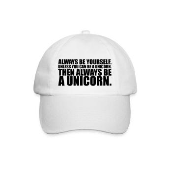 always be yourself unicorn funny - Baseballkappe - Weiß/Weiß - Vorne