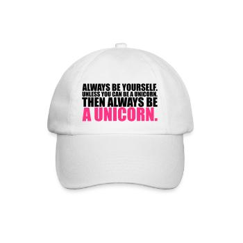 always be yourself unicorn funny - Baseballkappe - Weiß/Weiß - Vorne