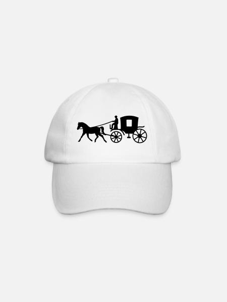 kutsche kutscher pferd - Baseballkappe - Weiß/Weiß