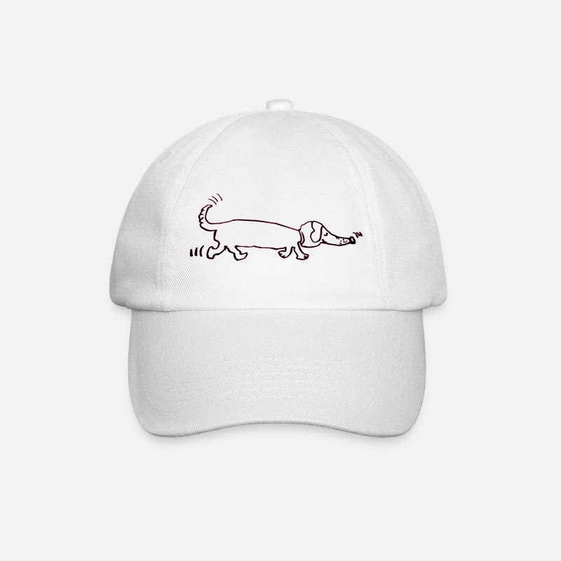 drôle teckel, teckel, chien, teckel - Casquette classique - blanc/blanc