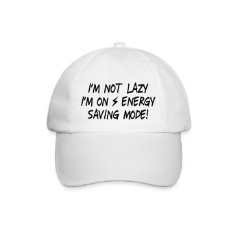 I'm not lazy, I'm on energy saving mode II - Baseballkappe - Weiß/Weiß - Vorne