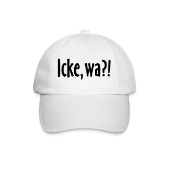 Icke, wa?! Berlin Spruch - Berliner Sprüche - Baseballkappe - Weiß/Weiß - Vorne