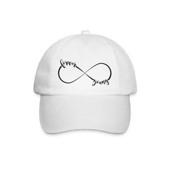 forever young - infinity sign - Baseball Cap - white/white - Front