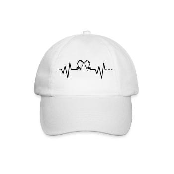 Heartbeat friendship best friend boyfriend hand - Baseball Cap - white/white - Front