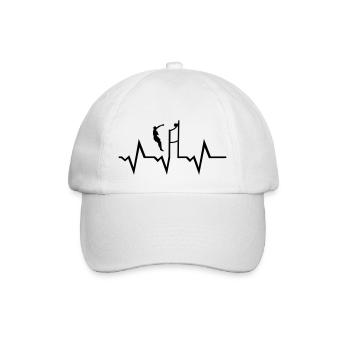 Volleyball & Herzschlag, Volleyballspieler - Baseballkappe - Weiß/Weiß - Vorne