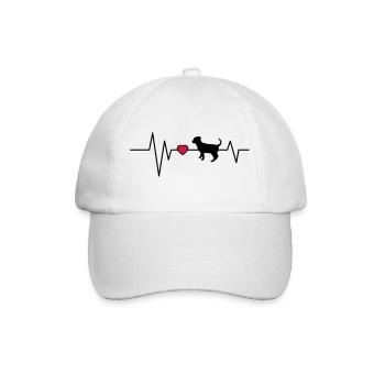 Heartbeat Dog Pup - Baseball Cap - white/white - Front