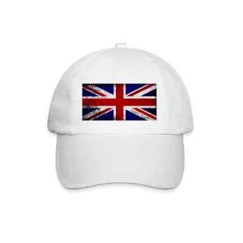 Grunge Union Jack Flagge - Baseballkappe - Weiß/Weiß - Vorne
