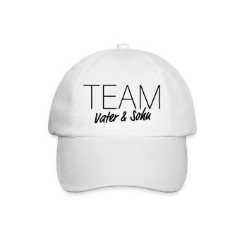 TEAM Vater & Sohn – Papa Vatertag Kind - Baseballkappe - Weiß/Weiß - Vorne
