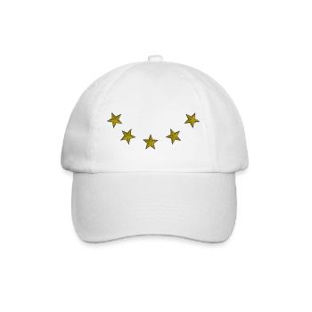 5 étoiles rondes dorées - Casquette classique - blanc/blanc - Devant