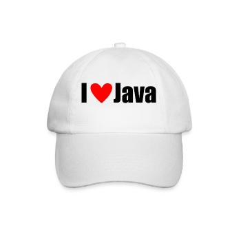 I LOVE Java - Baseballkappe - Weiß/Weiß - Vorne