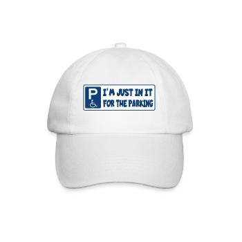 Je suis en fauteuil roulant pour les places de parking # - Casquette classique - blanc/blanc - Devant