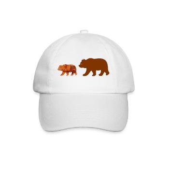 Bear walking - Baseball Cap - white/white - Front