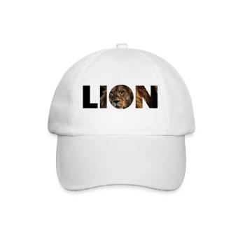 Lion Text Foto - Baseballkappe - Weiß/Weiß - Vorne