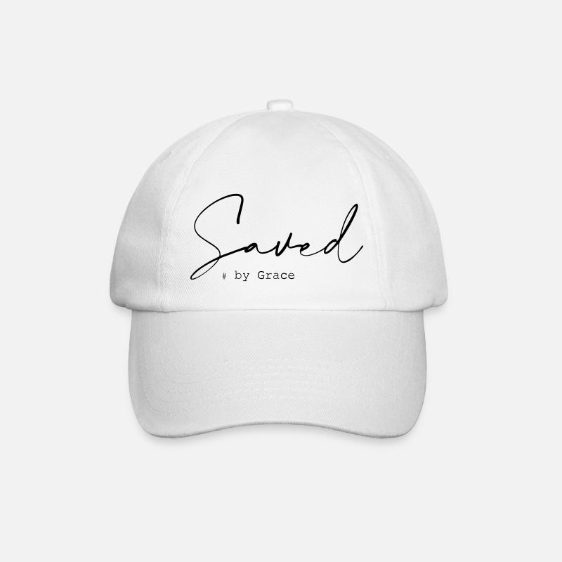 Saved by Grace - Baseball Cap - white/white