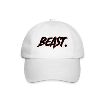 Beast Brushstroke Red on Black - Baseball Cap - white/white - Front