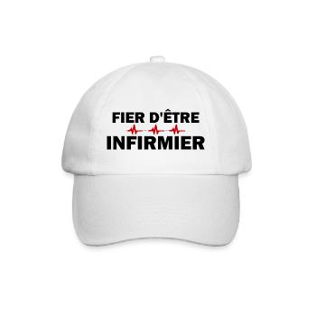 fier d'être infirmier - Casquette classique - blanc/blanc - Devant