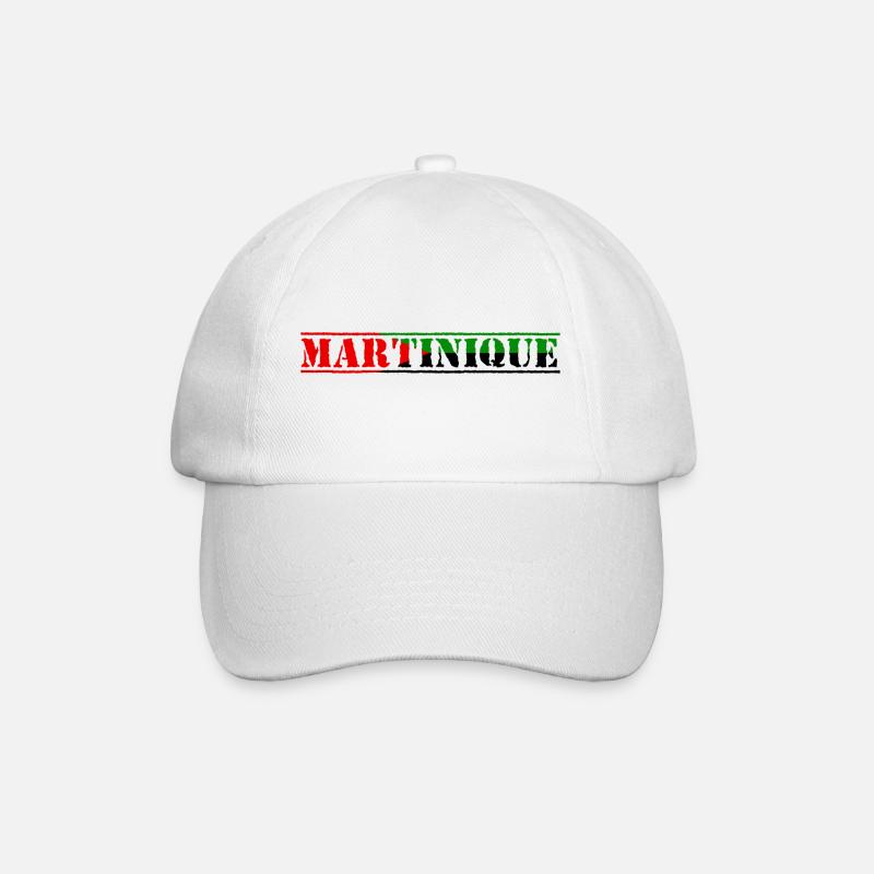 Martinique rouge vert noir - Casquette classique - blanc/blanc