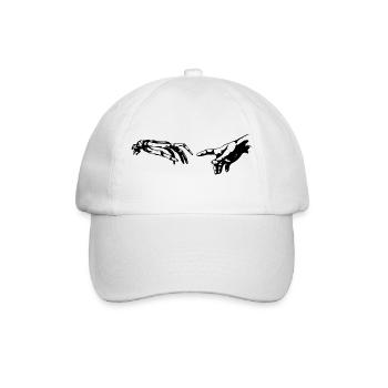 Paintng (Gemälde) simple hand and skeleton black - Baseballkappe - Weiß/Weiß - Vorne