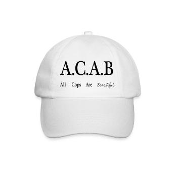 Lustiger Spruch ACAB Polizei Geschenk Wunderschön - Baseballkappe - Weiß/Weiß - Vorne
