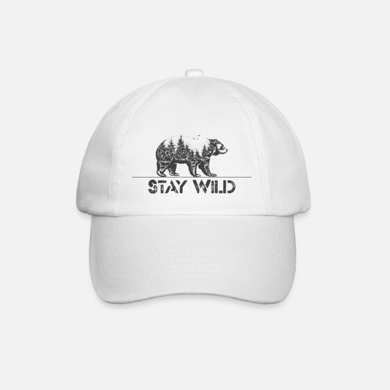 Wild Wald Bear - Baseballkappe - Weiß/Weiß
