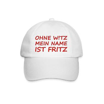 Fritz ohne Witz - Baseballkappe - Weiß/Weiß - Vorne