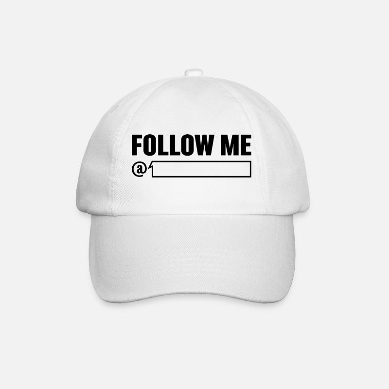 Follow me with nickname (black) - Baseball Cap - white/white