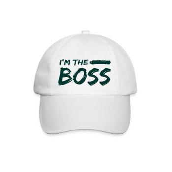 I' m the boss gift work humor - Baseball Cap - white/white - Front