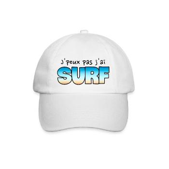 J'peux pas j'ai surf. Surfeur. Surfeuse. Humour - Casquette classique - blanc/blanc - Devant
