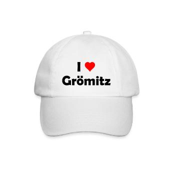 Grömitz - Ostsee - Schleswig Holstein - Ostseebad - Baseballkappe - Weiß/Weiß - Vorne
