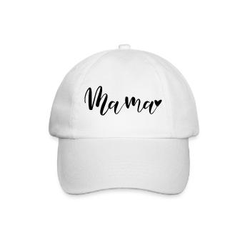 Mama Herz Geschenkidee - Baseballkappe - Weiß/Weiß - Vorne