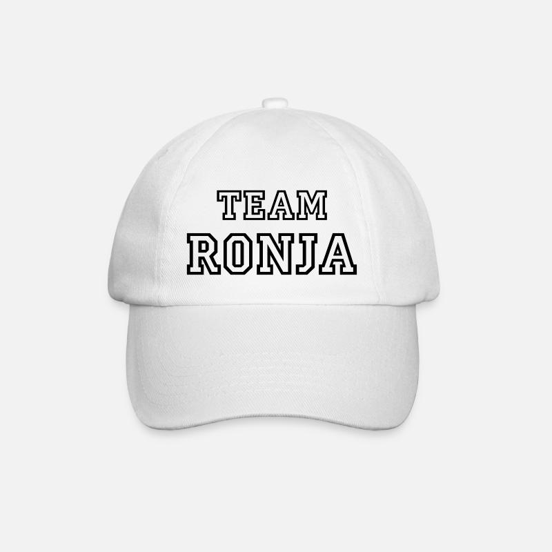 TEAM RONJA Hundename Hündin TeamTrikot - Baseballkappe - Weiß/Weiß