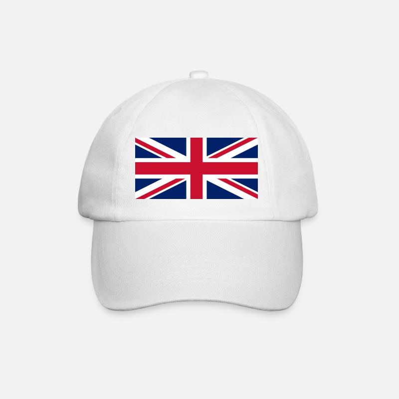UK flag - Baseball Cap - white/white
