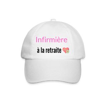 Infirmière à la retraite - Casquette classique - blanc/blanc - Devant