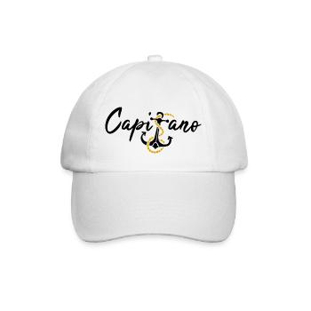 Capitano Kapitän italienisch Boot Meer Geschenk - Baseballkappe - Weiß/Weiß - Vorne