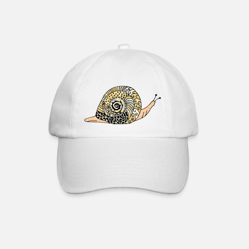 Schnecke - Baseballkappe - Weiß/Weiß