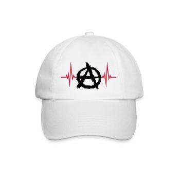 Pulse anarchy symbol logo - Baseball Cap - white/white - Front